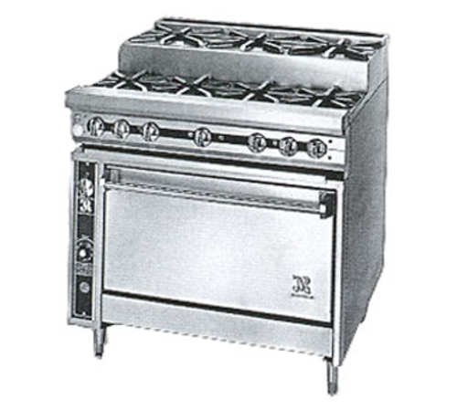 Jade JTRHE-3-3-36-NG 36" W Natural Gas Stainless Steel 3 Open Burners Titan Heavy Duty Range - 215,000 BTU