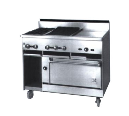 Jade JBR-2-24G-36C-NG 36" W Natural Gas Stainless Steel 2 Burners Bistro Restaurant Range - 133,000 BTU