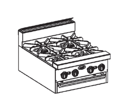 Jade JBR-12-M-NG 72" W 12 Burners Natural Gas Titan Heavy Duty Range - 360,000 BTU