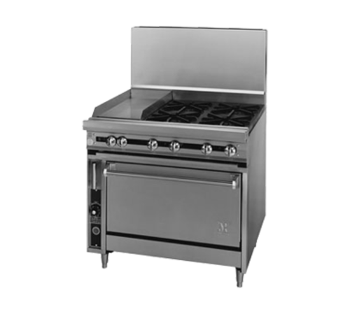 Jade JTRH-12G-4-36-NG 36" W Natural Gas with 4 Open Burners and Griddle Titan Heavy Duty Range - 200,000 BTU