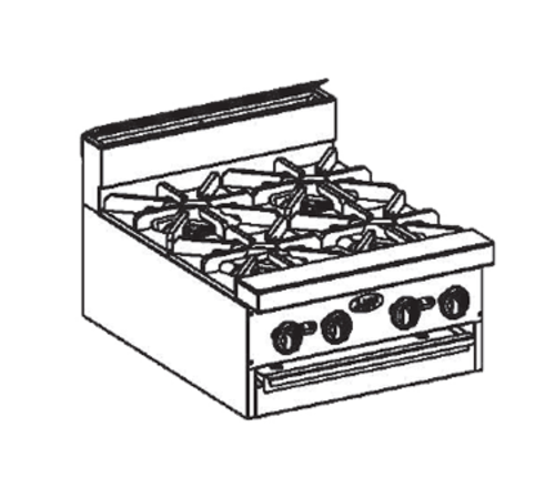 Jade JBR-10-M-NG 60" Natural Gas Modular Base Bistro Restaurant Range with 10 Open Burner- 300,000 BTU