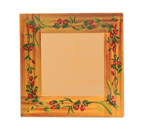 Yanco OL-112 12" L x 12" W Melamine Square Olive Plate