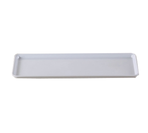 Yanco RM-4408 15.5" L x 6" W White Melamine Rectangular Rome Plate