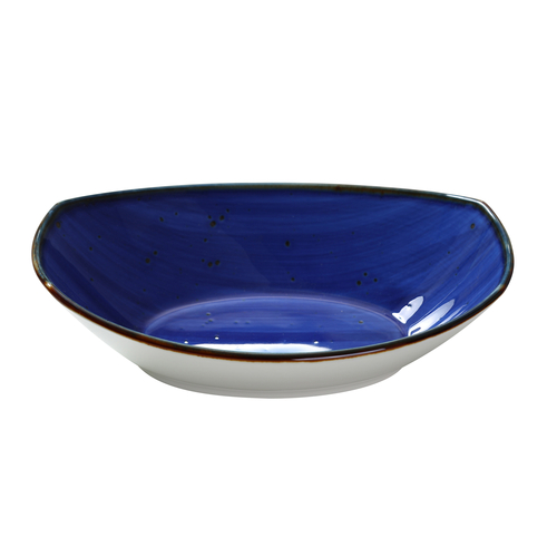 Yanco LY-409BU 20 Oz. Blue Porcelain Oval Lyon Bowl