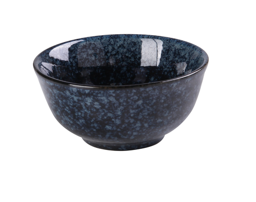 Yanco BL-805 10 Oz. Blue Porcelain Round Rice Bowl