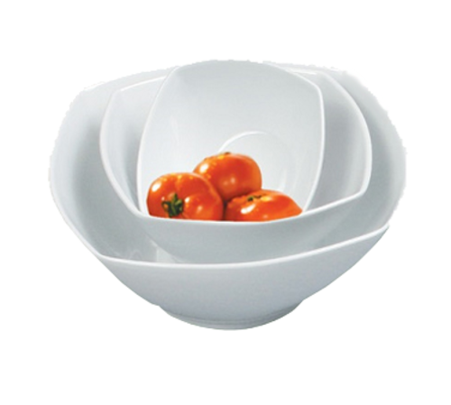 Yanco ML-409 64 Oz. Super White Porcelain Square Main Land Salad Bowl