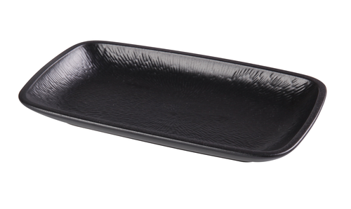 Yanco NB-510 10.13" Dia. Black Porcelain Rectangular Noble Black Plate