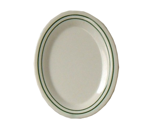 Yanco PT-209 9.5" W x 7.25" D Beige Melamine Oval Pine Tree Platter