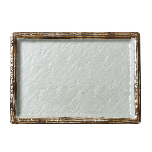 Yanco YO-3009 9.5" W x 0.75" H x 6.75" D Rectangular Melamine Yoto Sushi Plate