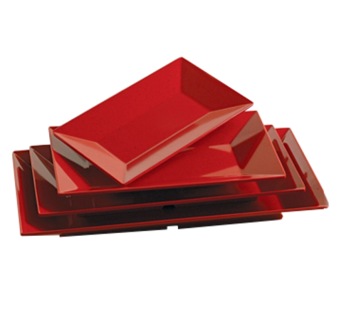 Yanco ME-210 10" L x 6" W Speckled Red Melamine Rectangular Mexico Plate