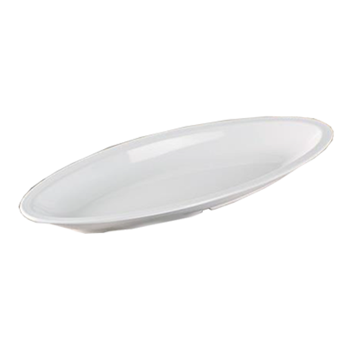Yanco CAT-5019 19" L x 8" W White Melamine Oval Deep Catering Platter