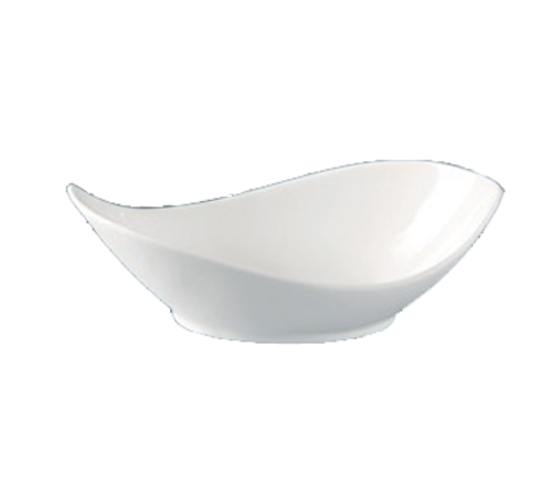 Yanco FU-708 6 Oz. Bone White Porcelain Oval Fuji Salad Bowl