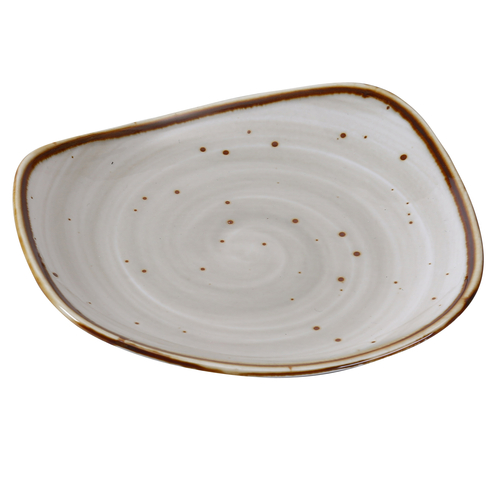 Yanco LY-106 5.75" W Brown Porcelain Free Form Lyon Plate