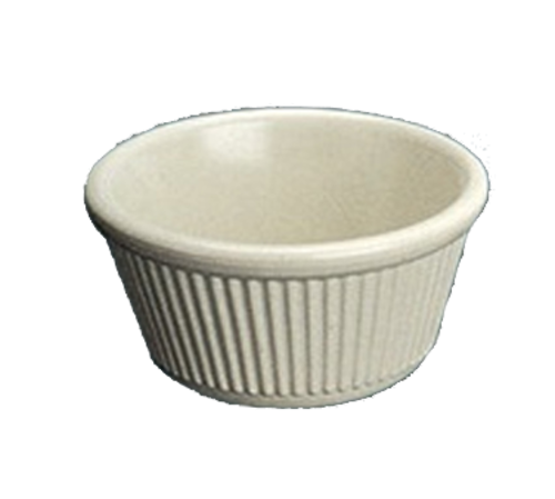 Yanco NC-533B 4 Oz. White Round Fluted Melamine Nu-Classic Ramekin