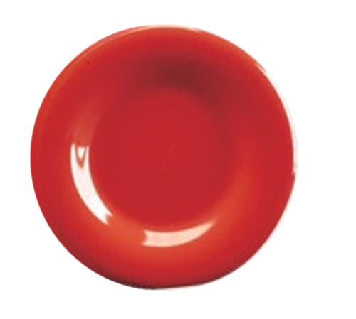 Yanco MS-007RD 7.5" Dia. Orange Red Melamine Round Wide Rim Milestone Plate
