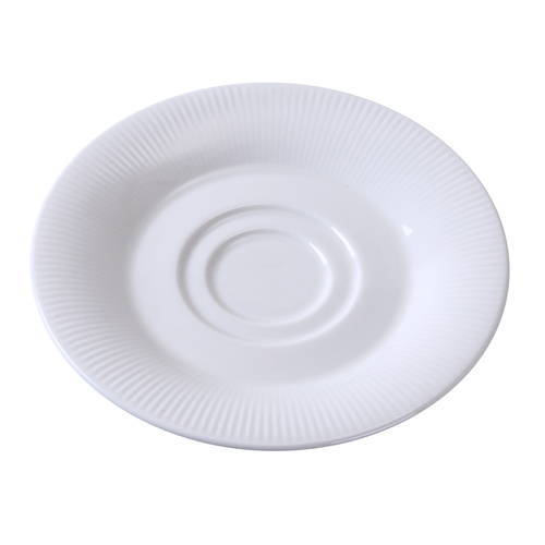 Yanco SI-002 6" W 0.75" H White Porcelain Round Siena Saucer