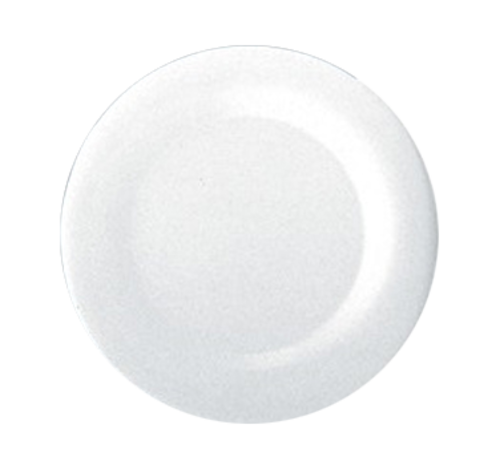 Yanco MS-005WT 5.5" Dia. White Melamine Round Wide Rim Milestone Plate