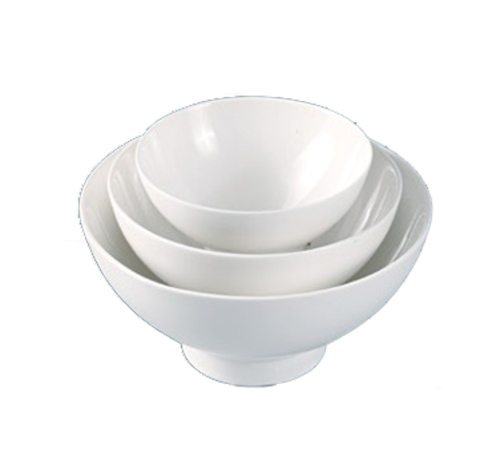 Yanco FU-806 18 Oz. Bone White Porcelain Round Fuji Bowl