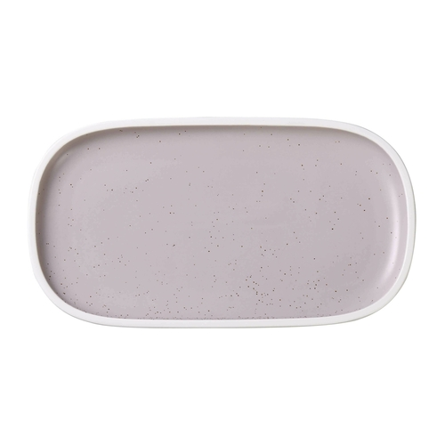 Yanco DM-316 14" W Matte Light Lavender Porcelain Rectangular Denmark Plate