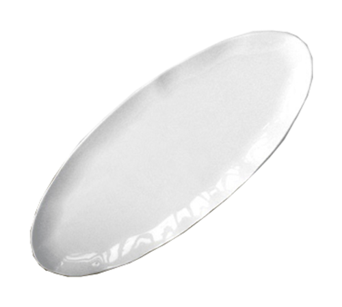 Yanco CAT-2024W 24" L x 10" W White Melamine Oval Catering Platter