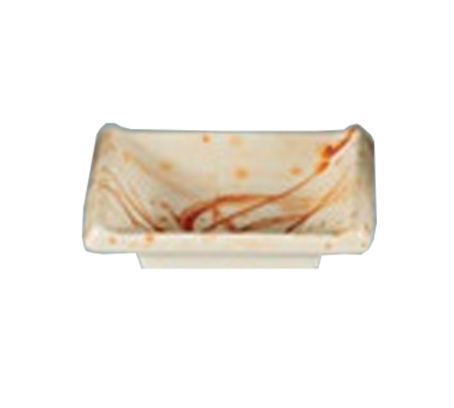 Yanco OR-4046 2.5 Oz. 3.75" W Melamine Rectangular Orchis Sauce Dish