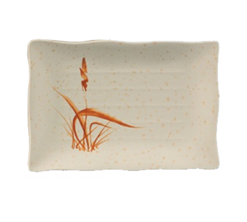 Yanco OR-2414 13" W Melamine Rectangular Ripple Edge Orchis Platter