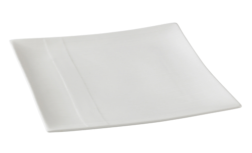 Yanco SH-112 12" W Bone White Porcelain Square Shanghai Plate