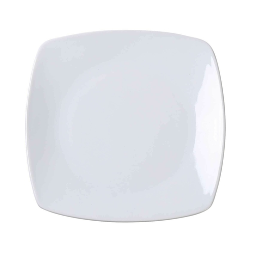 Yanco ML-2108 8" W Super White Porcelain Square Main Land Plate