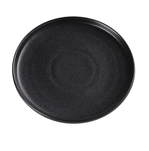 Yanco NB-108 8.25" Dia. Black Porcelain Round Noble Black Plate