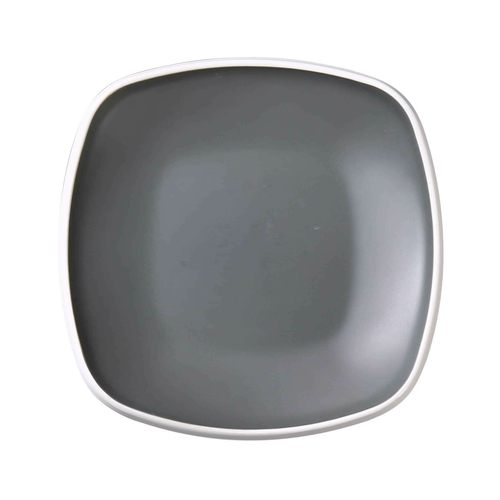 Yanco DI-106 6" L x 6" W x 1" H Gray Inside or White Outside Melamine Square Discover Plate