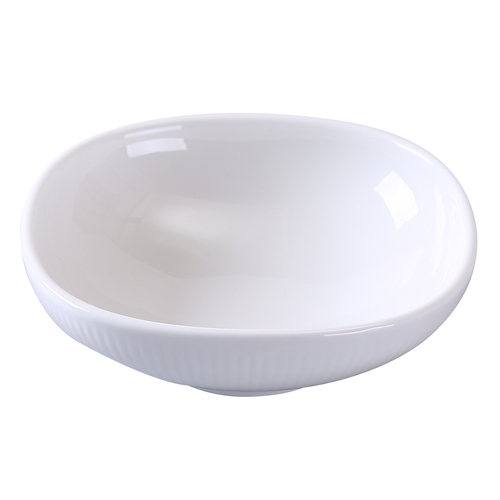 Yanco SI-505 6 Oz. White Porcelain Oval Siena Sauce Dish