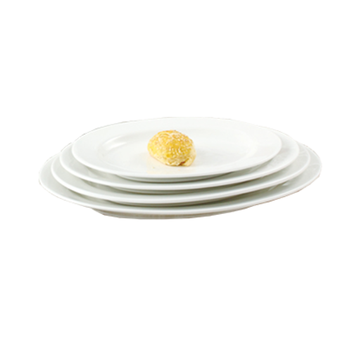 Yanco PS-14 13" L x 8.5" W White Porcelain Oval Piscataway Platter