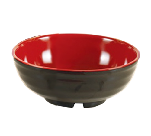 Yanco CR-538 46 Oz. 8" Dia. Black and Red Melamine Round Two-Tone Noodle Bowl