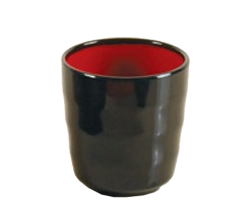 Yanco CR-9305 7 Oz. Black or Red Melamine Two-Tone Tea Cup