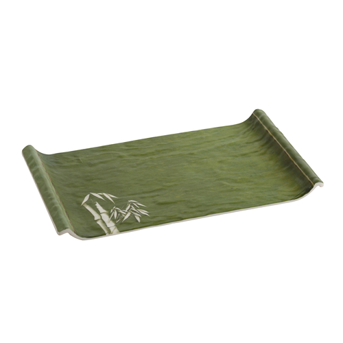 Yanco BA-314 14" W Melamine Rectangular Bamboo Style Display Plate