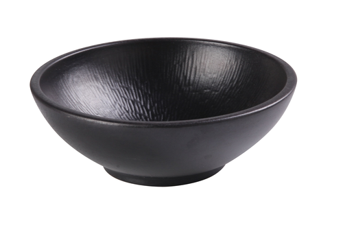 Yanco NB-808 32 Oz. Black Porcelain Round Noble Black Noodle Bowl