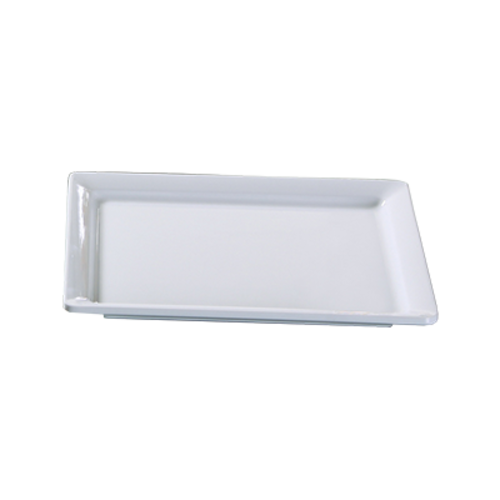 Yanco OK-7012 12.75" W White Melamine Rectangular Osaka Plate