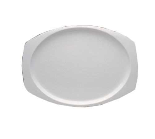 Yanco NS-209W 9.5" L x 6.75" W White Melamine Oblong Nessico Platter