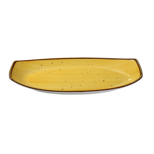 Yanco LY-213YL 13" W Yellow Porcelain Rectangular Lyon Plate