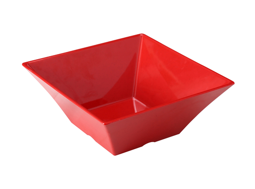 Yanco ME-4109 4 Qt. 10" W Speckled Red Melamine Square Mexico Bowl