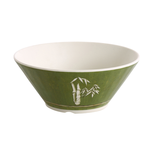 Yanco BA-509 58 Oz. 8.75" Dia. Melamine Round Bamboo Style Salad or Noodle Bowl