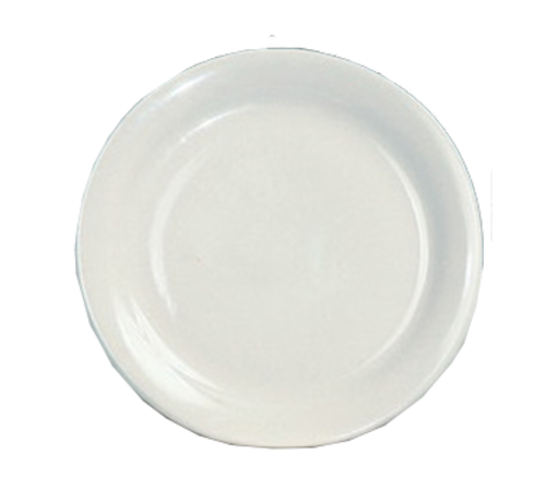 Yanco NR-6 6.5" Dia. American White Ceramic Round Normandy Plate