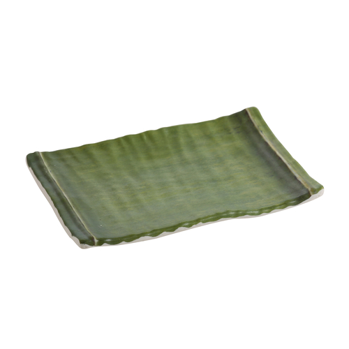 Yanco BA-308 8" W Melamine Rectangular Bamboo Style Plate