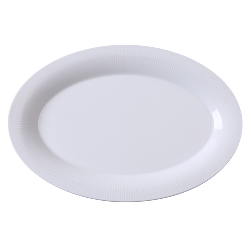 Yanco SI-210 10" L x 7" W White Porcelain Oval Sienna Platter