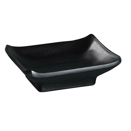 Yanco BP-4046 2.5 Oz. 3.75" W Melamine Rectangular Asian Style Black Pearl Sauce Bowl