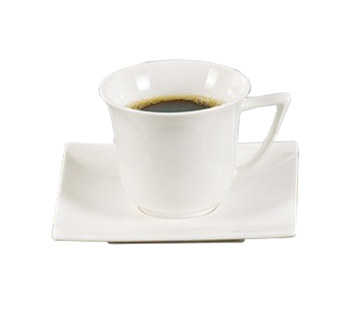 Yanco SW-002 5.5" W 5.5" D Bone White Porcelain Square Sea Wave Saucer