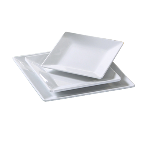 Yanco OK-110 10.5" W White Melamine Square Osaka Plate
