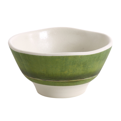 Yanco BA-405 10 Oz. 4.5" Dia. Melamine Round Bamboo Style Miso Soup Bowl