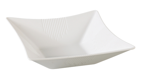 Yanco OK-2541 64 Oz. 11" W White Melamine Square Osaka Seafood Bowl