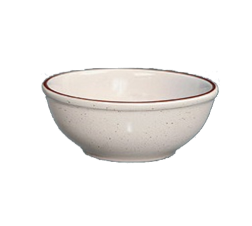 Yanco BR-18 15 Oz. American White Ceramic Round Brown Speckled Nappie